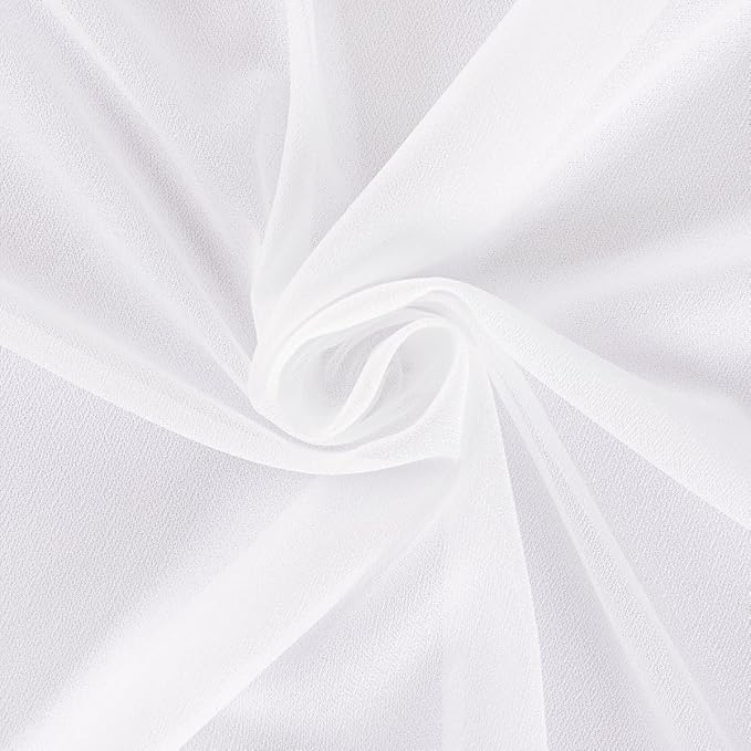 White Wedding Arch Draping Fabric 4 Panels 29" x 20 FT White Drapes for Backdrop Sheer Curtains Wedding Drapes for Romantic Bridal Baby Shower Ceremony Birthday Party Fall Outdoor Events (4 Pack)