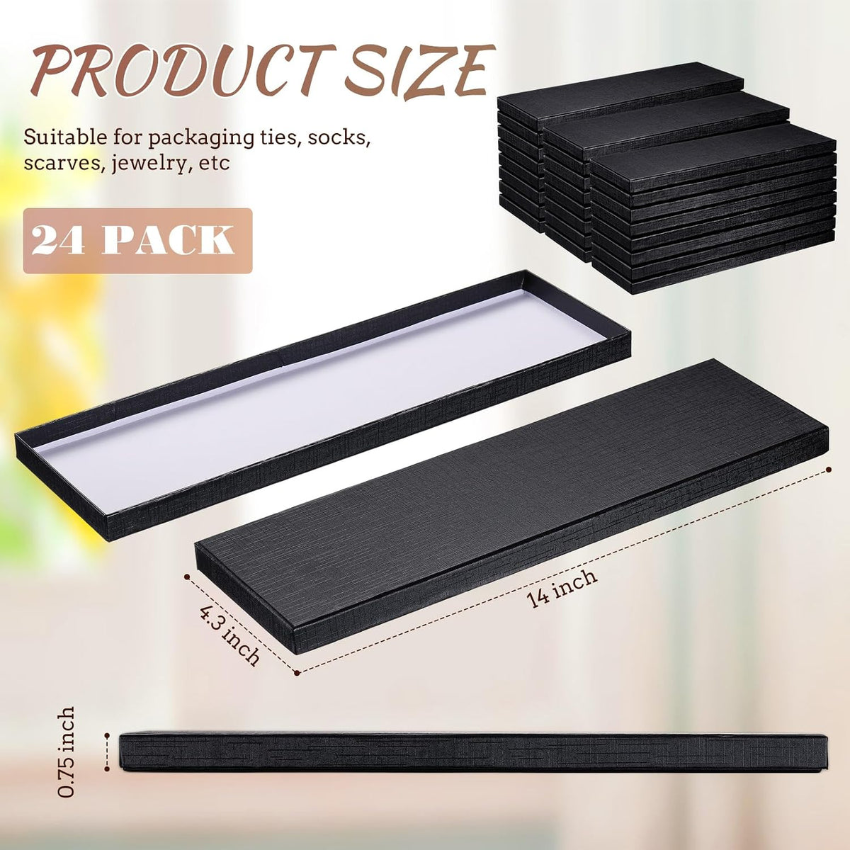 shinylin 24 pcs tie boxes with lids for, close-up detail