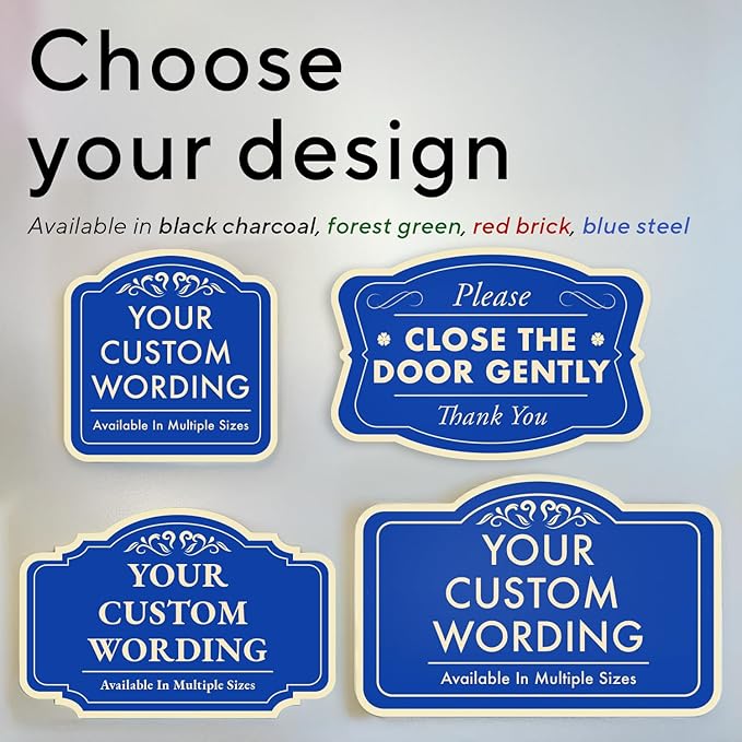 Custom Metal Signs, Personalized Aluminum, Custom Driveway, Waterproof USA Design 3 Blue Steel 42x28