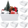 Fainne 16 Pcs Extra Large Empty Baskets for Gifts 12x10 Inch White Cardboard Gifts Baskets Trays with Handles for Christmas Birthday Thanksgiving Valentines Wedding Holiday Party Supplies