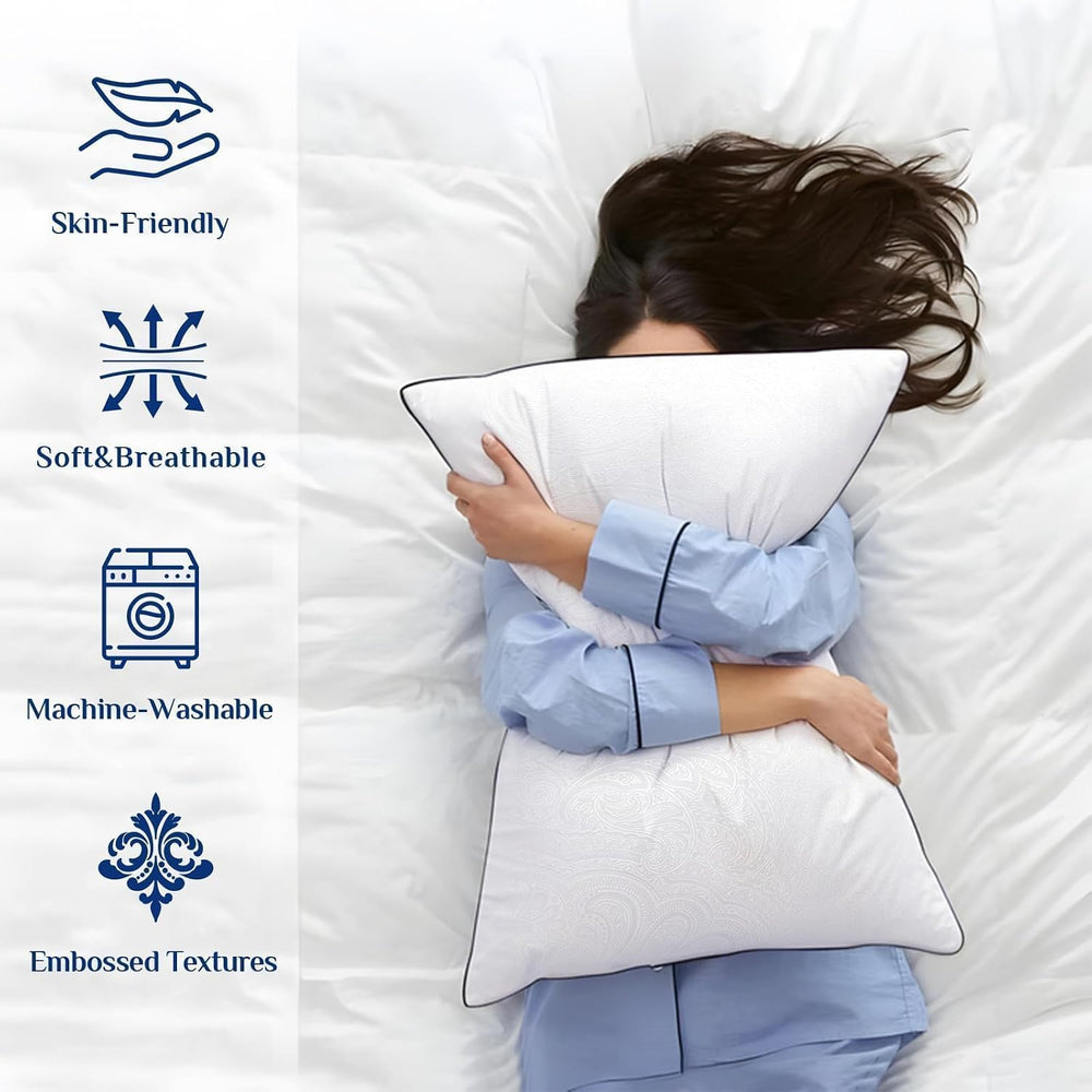 JOLLYVOGUE Pillows Queen Size Set of 4, Cooling and Firm Pillows with Oeko-Te...