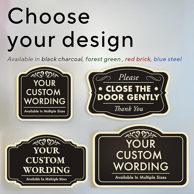 Custom Decorative Outdoor Metal Sign - Personalized Aluminum - Design 2 Black Charcoal 24x24 In - Waterproof Made In USA
