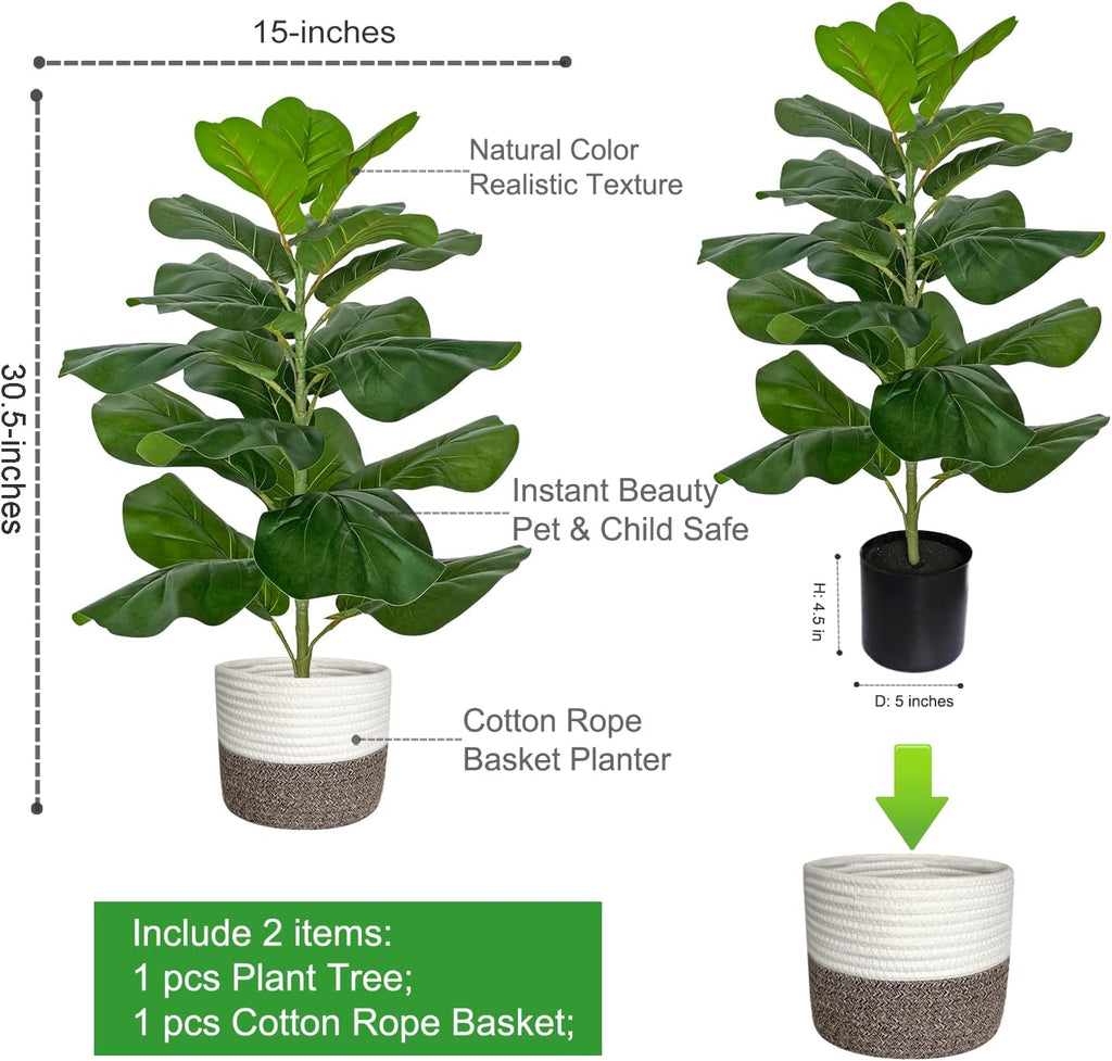 artificial fiddle leaf fig tree/faux ficus lyrata for, package contents