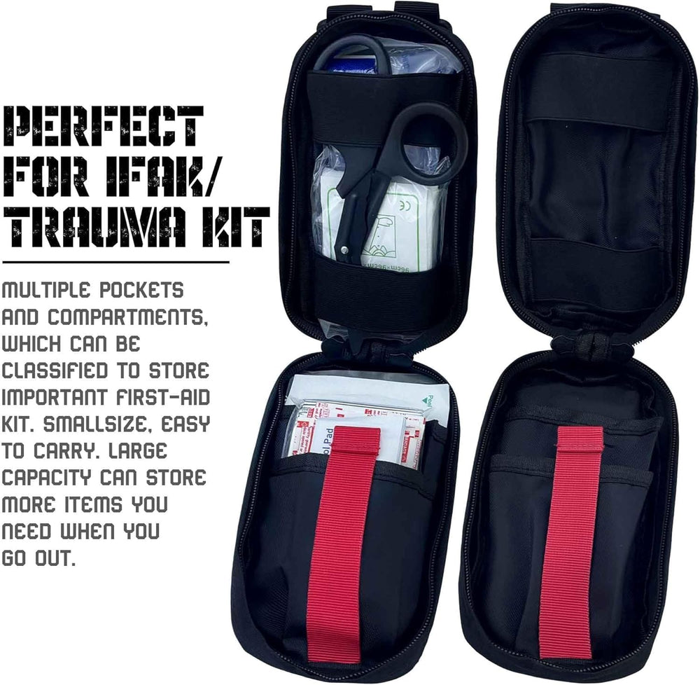 Ifak Med Trauma Kit, Black Molle Tactical Emergency First Aid Kit,Military Su...