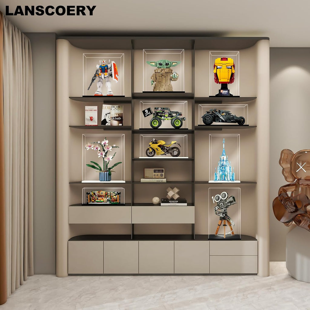 LANSCOERY Acrylic Display Case for Vehicle Models, 9.8x5.9x7.9 in
