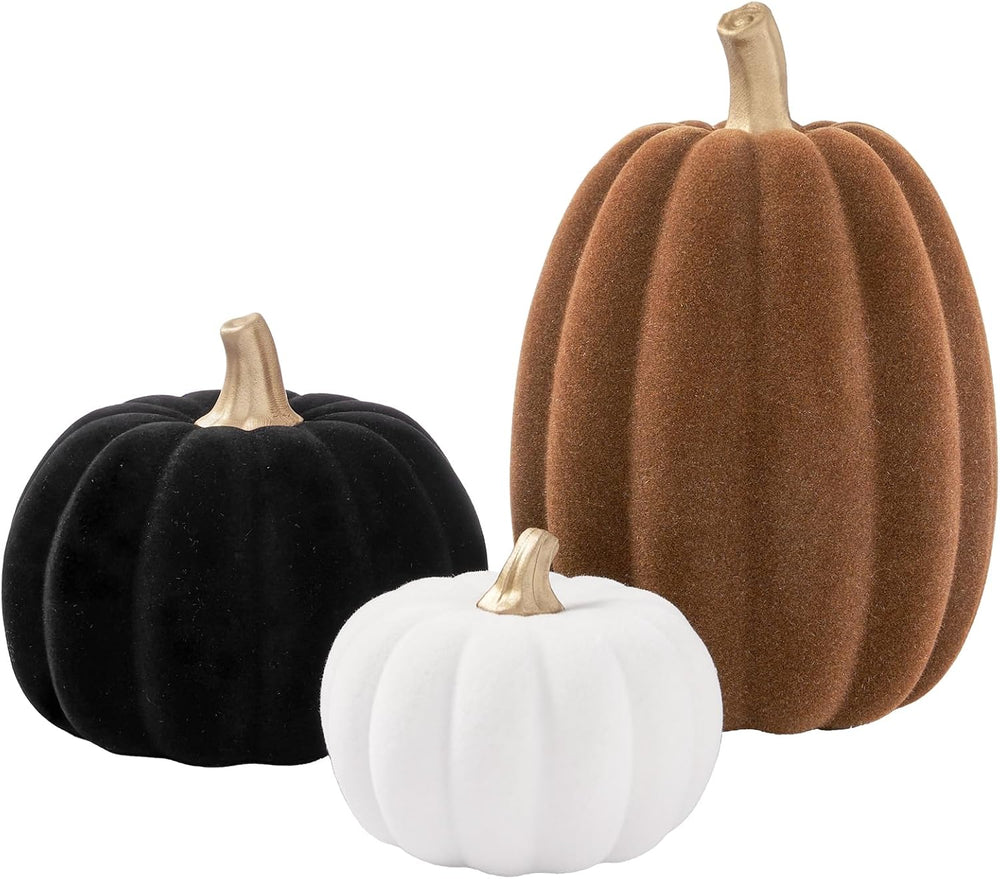 DN DECONATION 3 Pcs Fall Pumpkin Decorations, Artificial Pumpkin for Home