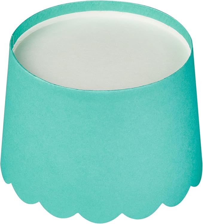 Panificio 10 Ounce Cupcake Wrappers, 200 Scalloped Baking Cups - Oven-Ready, Greaseproof, Turquoise Paper Cupcake Liners, Disposable, For Birthdays, Baby Showers, Or Weddings - Restaurantware (200 Pack)