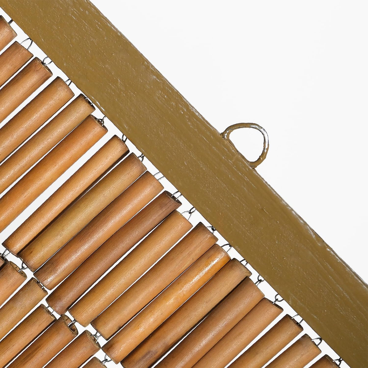 minimalist natural wooden beaded curtain - durable wood, close-up detail
