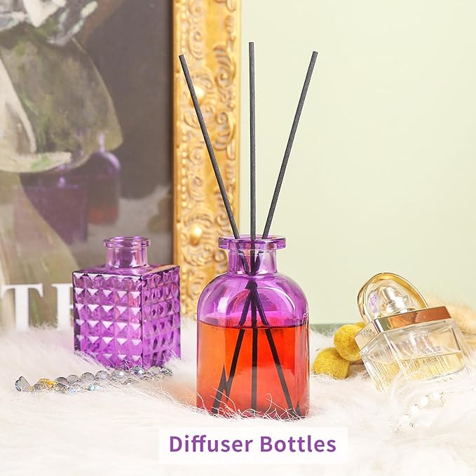 Mini Glass Bud Vases,Versatile Small Bud vases for Home and Wedding Decor, Exquisite Bridal Shower Table Centerpieces,Aromatherapy Bottles,Candle Holder, Ideal of Gifts(Pack of 30,Purple)