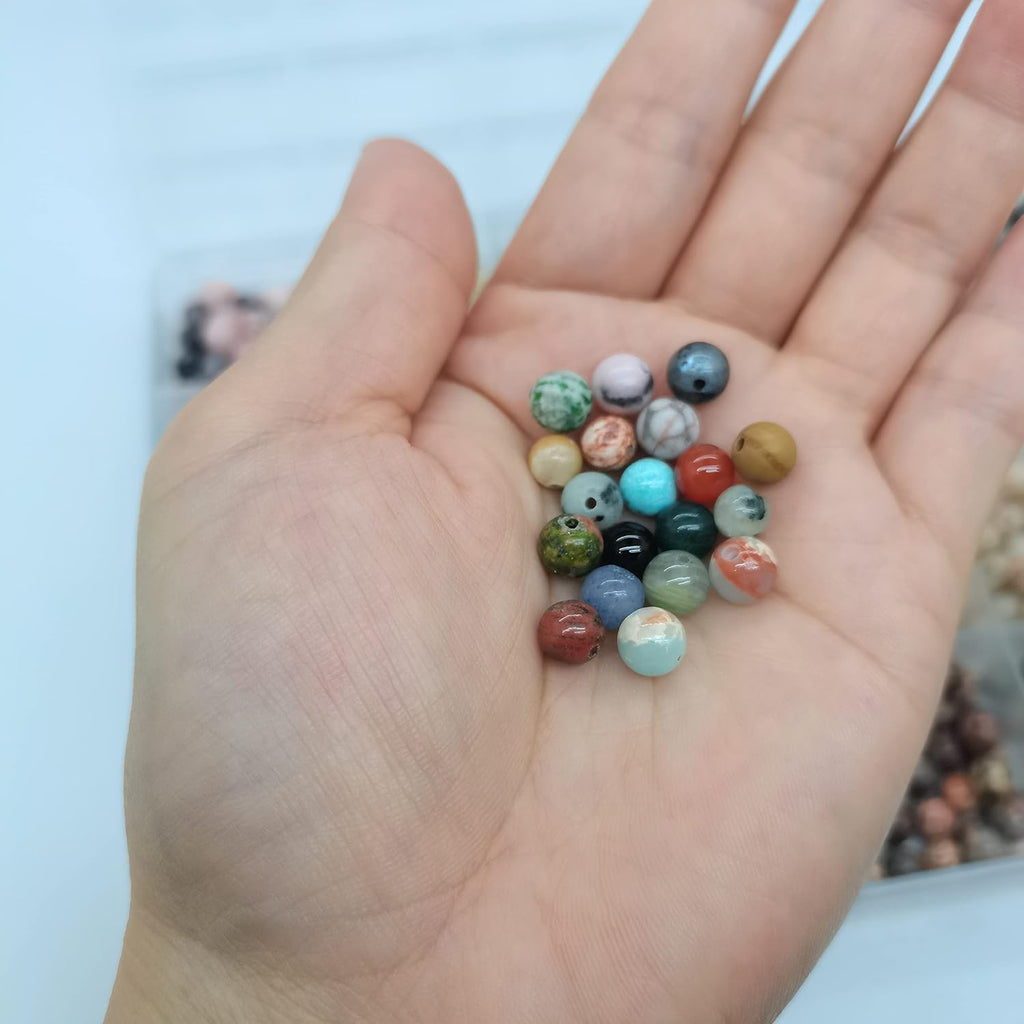 8mm natural round stone beads gemstone beading hole, package contents