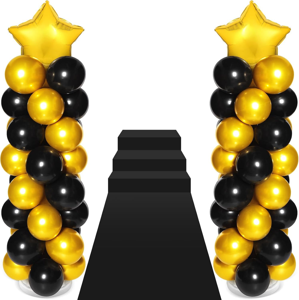 2 Sets of Balloon Column Stand Kit with 2 Star Balloons 100 Latex Balloons 2 ...