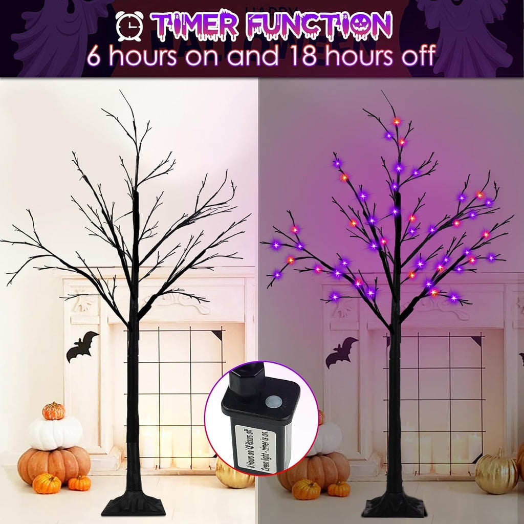 set of 3, 4ft 5ft 6ft lighted black showing dimensions