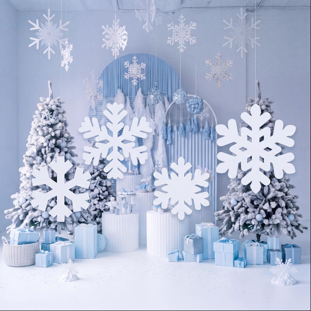 4 Pcs Christmas Snowflake Party Decor Winter Standing Cutout