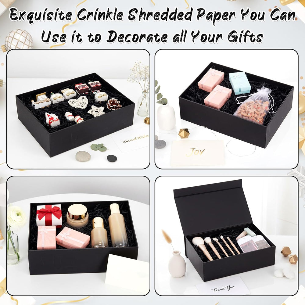 Ribbonlic 5 lb Black Crinkle Cut Paper Shred Filler Black Shredded Paper