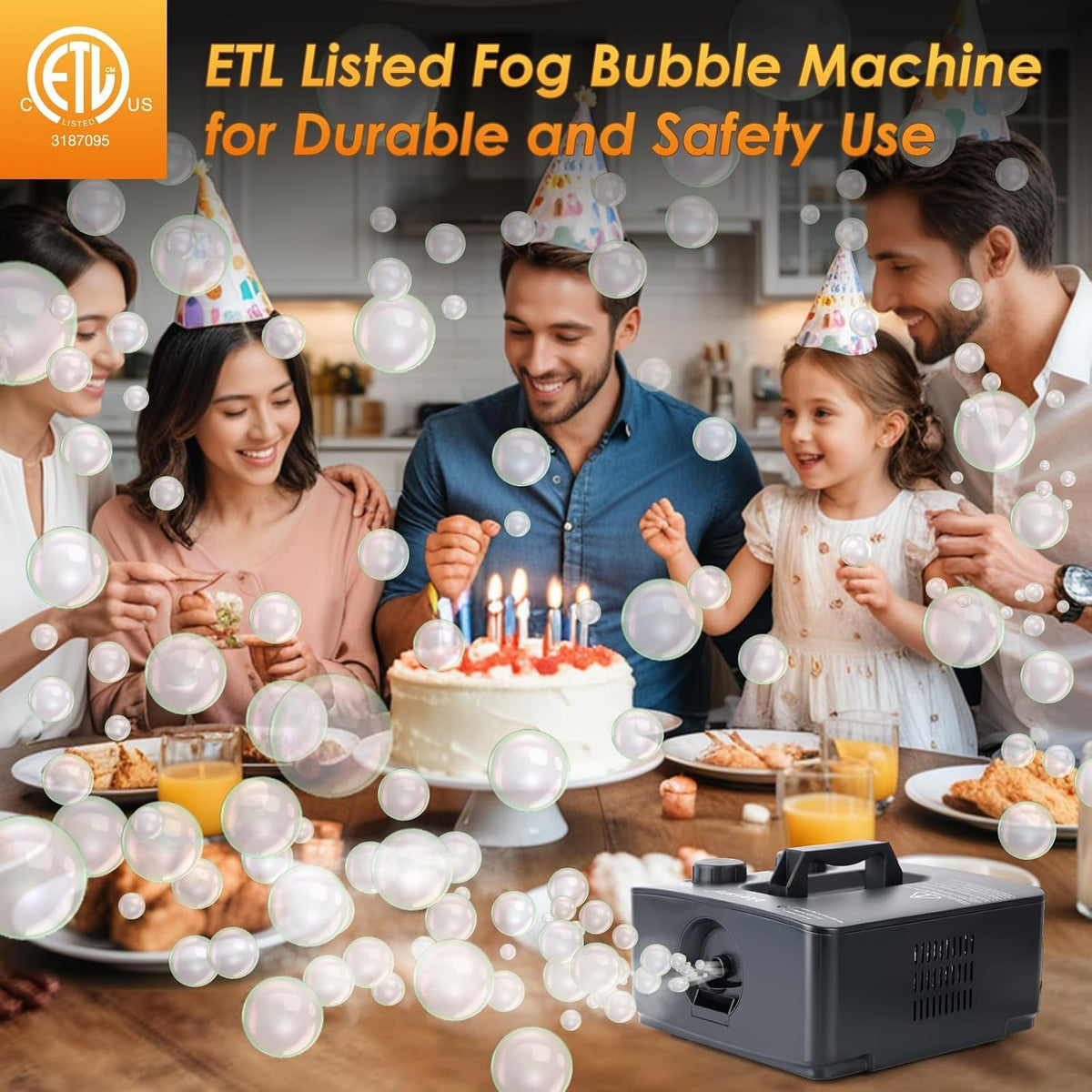 blessny 2 in 1 Fog Bubble Machine for Stage Party Halloween