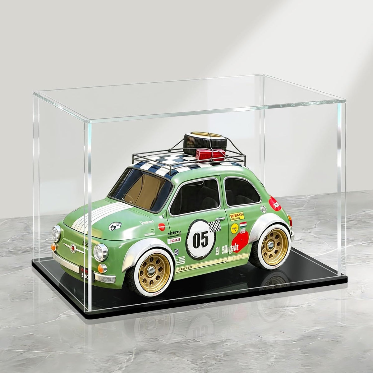 LANSCOERY Acrylic Display Case for Vehicle Models, 9.8x5.9x7.9 in
