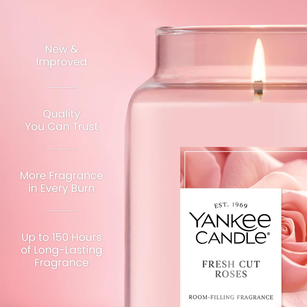 Yankee Candle Fresh Cut Roses Scented Candle, 22oz Large Jar