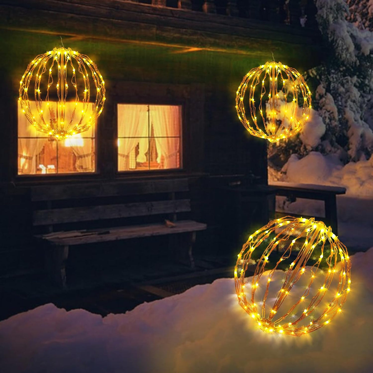 12 inch christmas ball lights, 3 pack outdoor, package contents