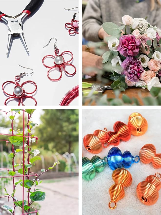 Mandala Crafts 12 14 16 18 20 22 Gauge Anodized Jewelry Making Beading Floral Colored Aluminum Craft Wire Wholesale Combo (20 Gauge, Combo 9)
