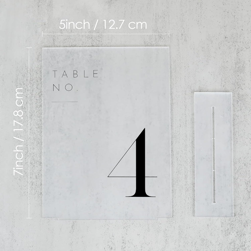 jinmury frosted wedding table numbers 1-15 with stands shown in use