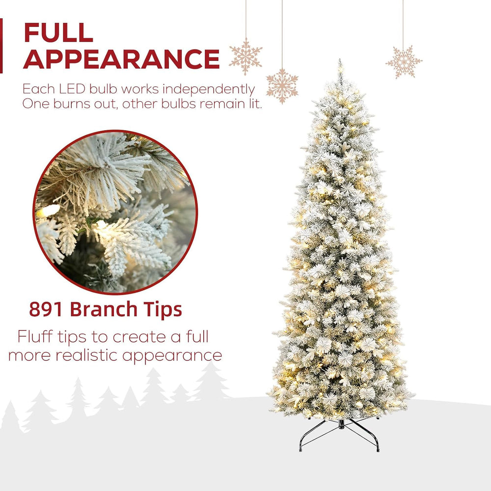 Hykolity 6 ft Prelit Pencil Christmas Tree with 150 Warm White LEDs