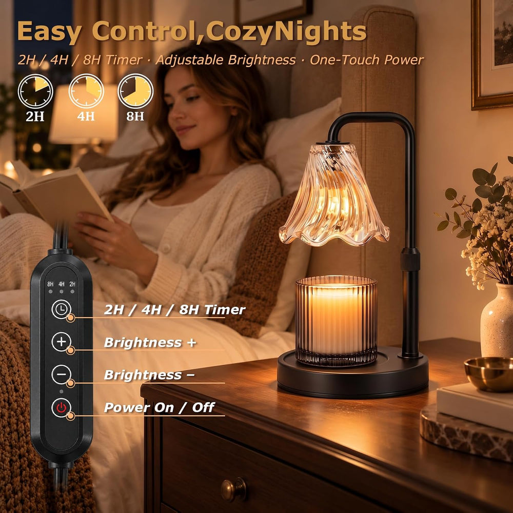 Candle Warmer Lamp with Timer Dimmer, Height Adjustable with 2 Bulbs