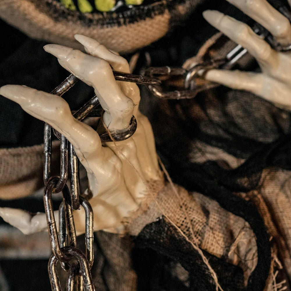 Haunted Hill Farm 3.3-Ft. Burlap Bear Halloween Animatronic