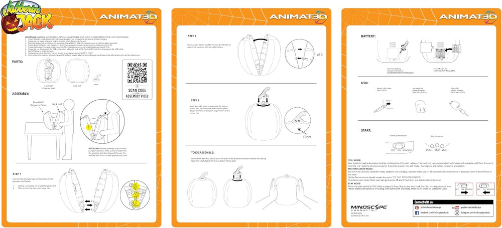 Jabberin' Jack Motion Sensor 12 Inch XL Talking Animated Orange Pumpkin w...