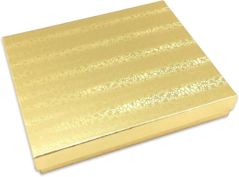 TheDisplayGuys 25 Cardboard Jewelry Gift Boxes with Inserts - Gold Foil