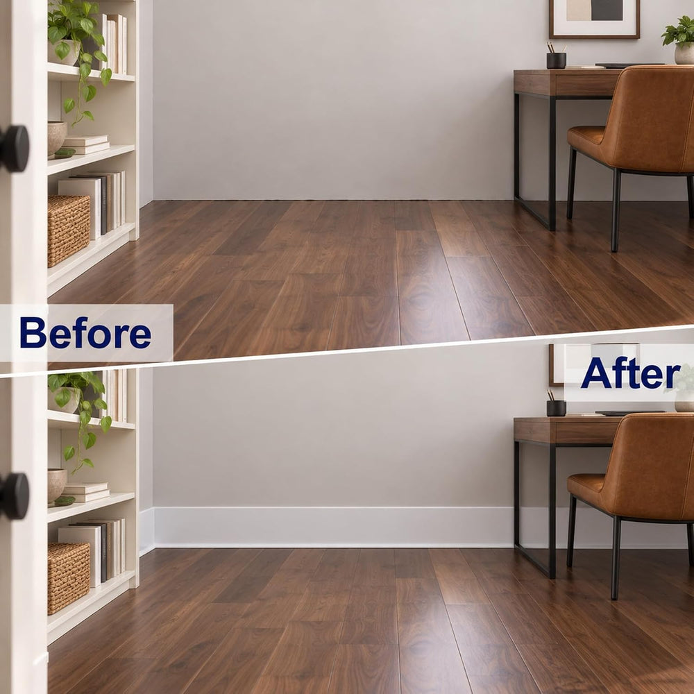 Peel and Stick Vinyl Baseboard Trim, 6 in x 20 ft Vinyl Wall Base, White