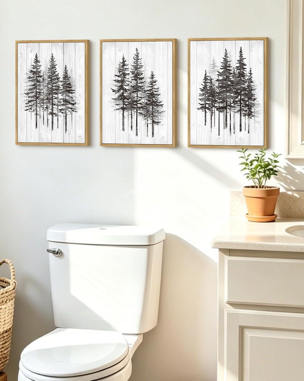 kuvioke pine tree framed wall art modern nature, package contents