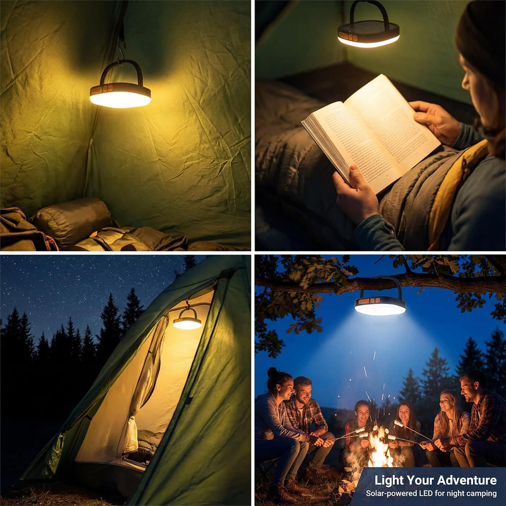 LED Camping Lantern, 2Pack Solar Lanterns, 5000mAh Rechargeable Light 2000 Lu...