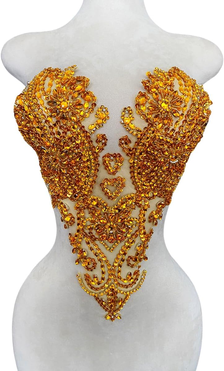 Handmade Bodice Rhinestones Applique Sewing Glass Beads Stones Crystal Trim L...