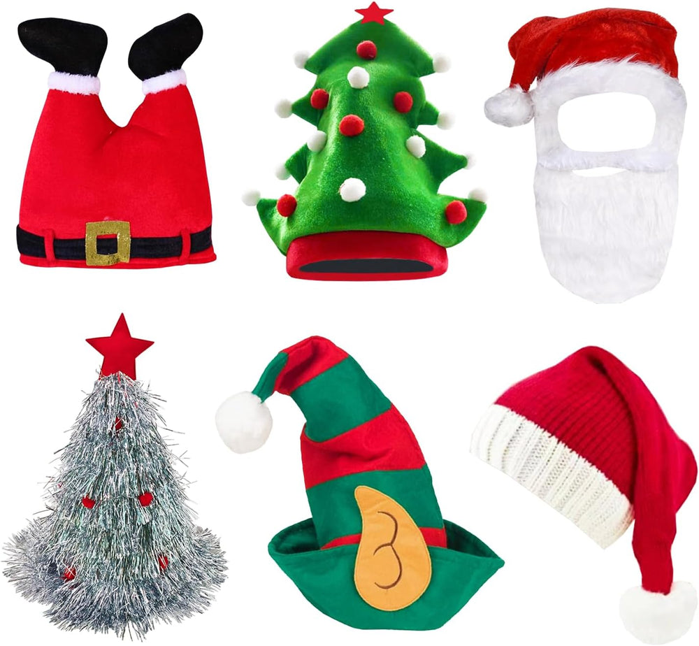 12 Assorted Funny Christmas Hats Santa Elf Hat for Adult Teen
