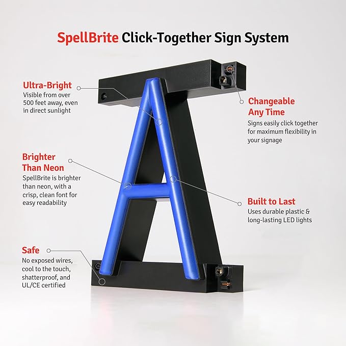 SpellBrite CRAFT BEER Sign | Beer-Related Sign with Neon Look, Blue LED Light Source | 20.5" x 15.0"