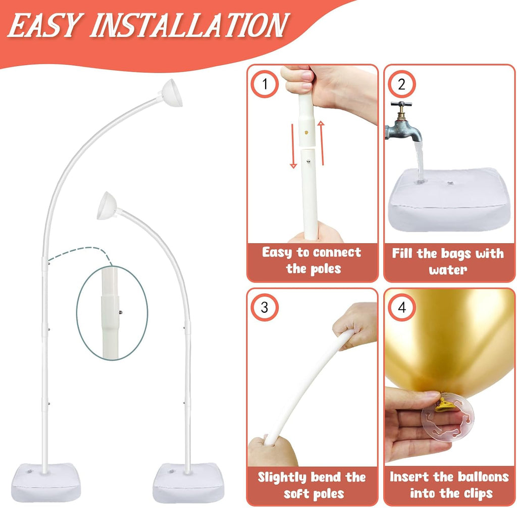 Half Balloon Arch Stand with Base 8.2FT & 6FT, Balloon Stands for Floor