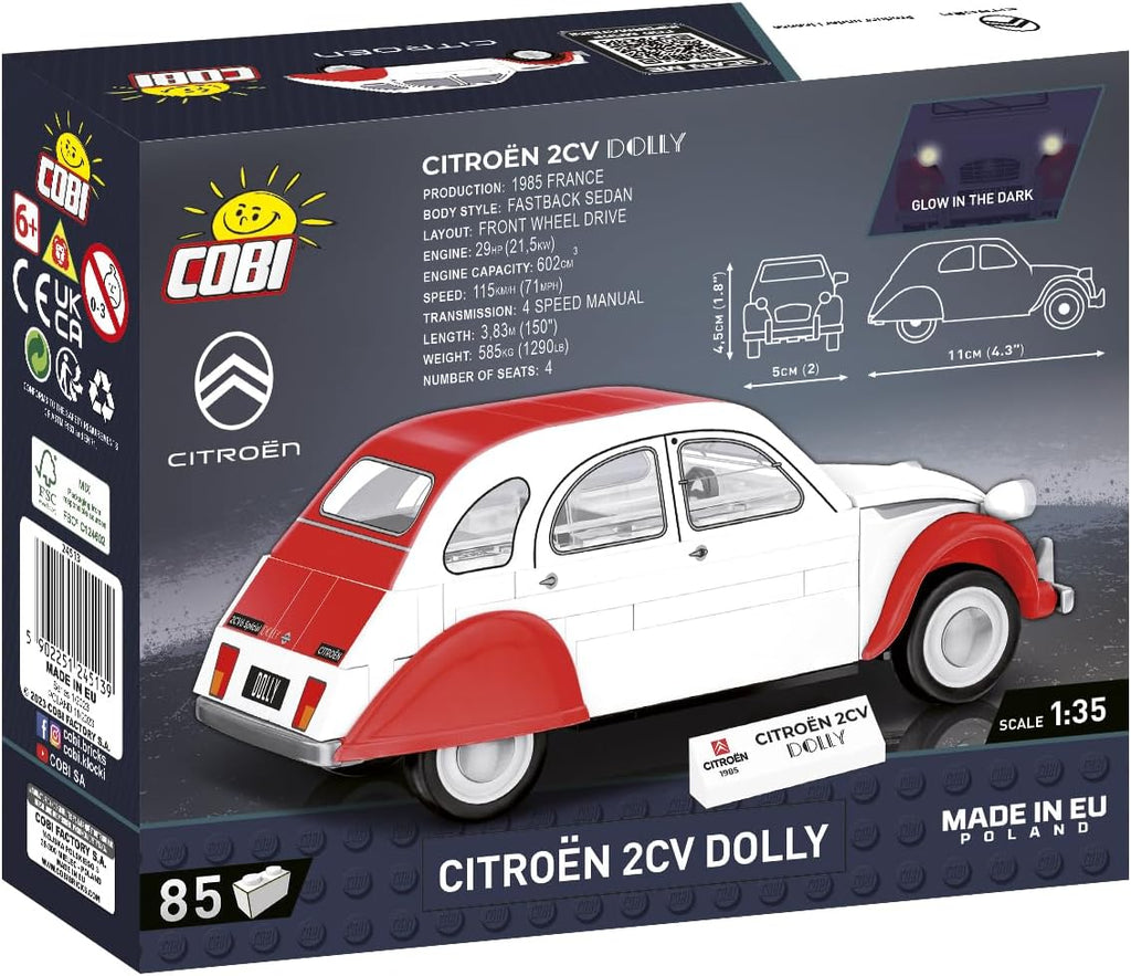 COBI Citroen 2CV Dolly Vehicle Building Set, 85 Pieces