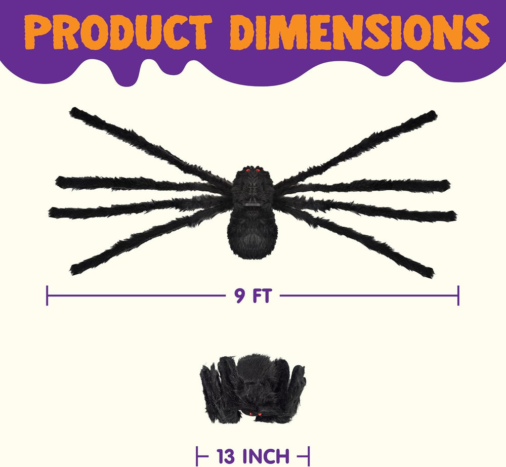 JOYIN 9 Ft Halloween Spider Outdoor Decorations, Giant Spider Scary Large Pro...