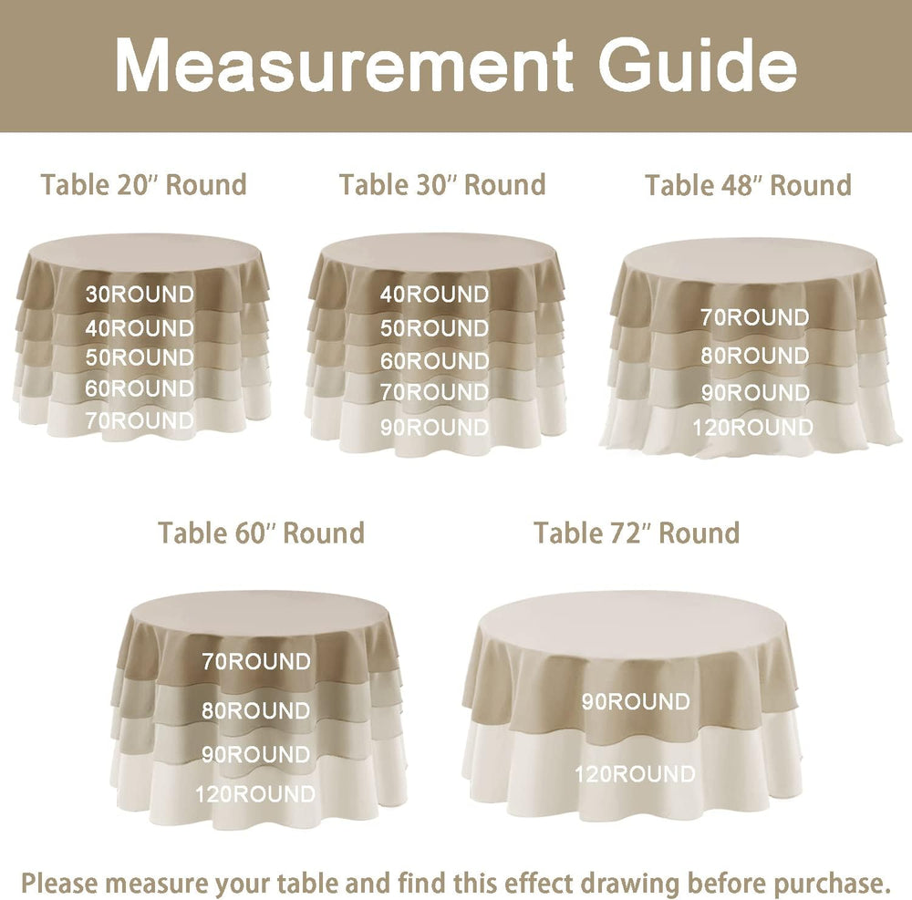 Hiasan Waterproof Checkered Round Tablecloth 120 Inch, Rust and White