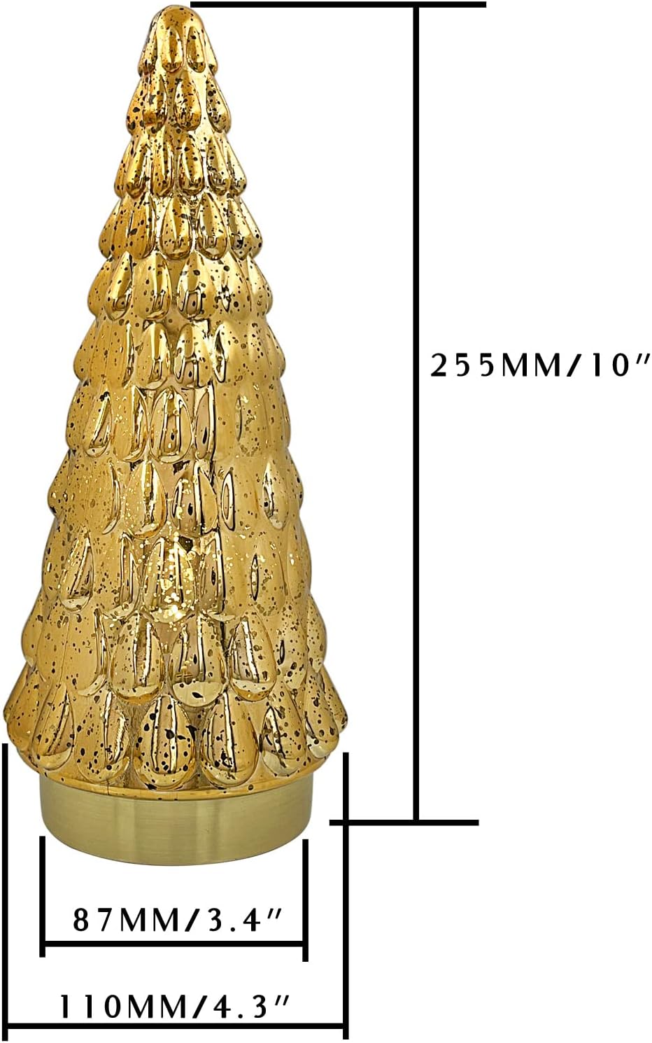 shmilmh gold mercury glass christmas tree set of on a desk or shelf