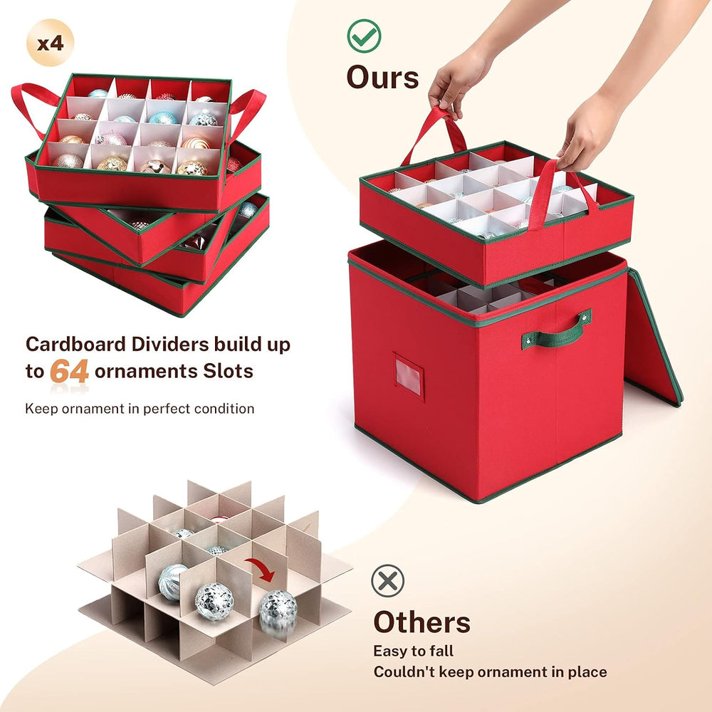 MaidMAX Ornament Storage Box, Ornament Storage, Christmas Ornament Storage