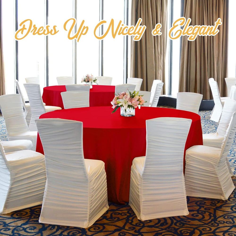 BRILLMAX 6 Pack Red Round Tablecloths 70 Inch for 30"-48" Tables