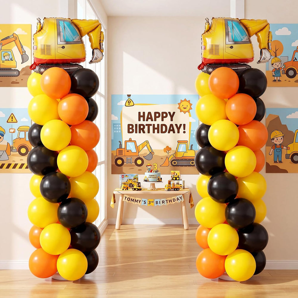 2 Set Construction Balloon Column Stand Kit Truck Party Decoration