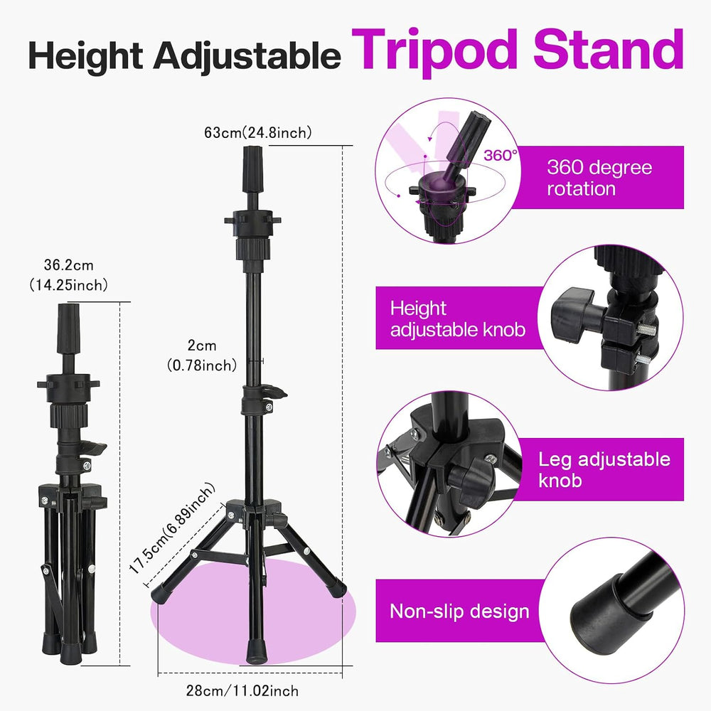 Wig Stand Wig Head Wig Stand Head Mannequin Head for Wigs with Tripod