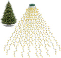 BOLWEO Christmas Tree Lights, 400LED 16 Lines Christmas Lights for Tree 8 Modes for 6ft-7ft Christmas Tree, UL Certified Indoor Outdoor Christmas Decorations 16 * 6.6ft Drops Warm White