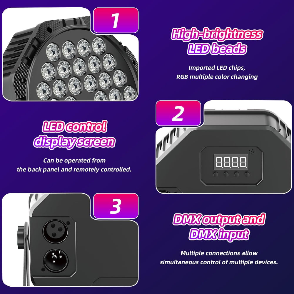 2-Packs 36LED Par Lights DJ Stage Light RGB
