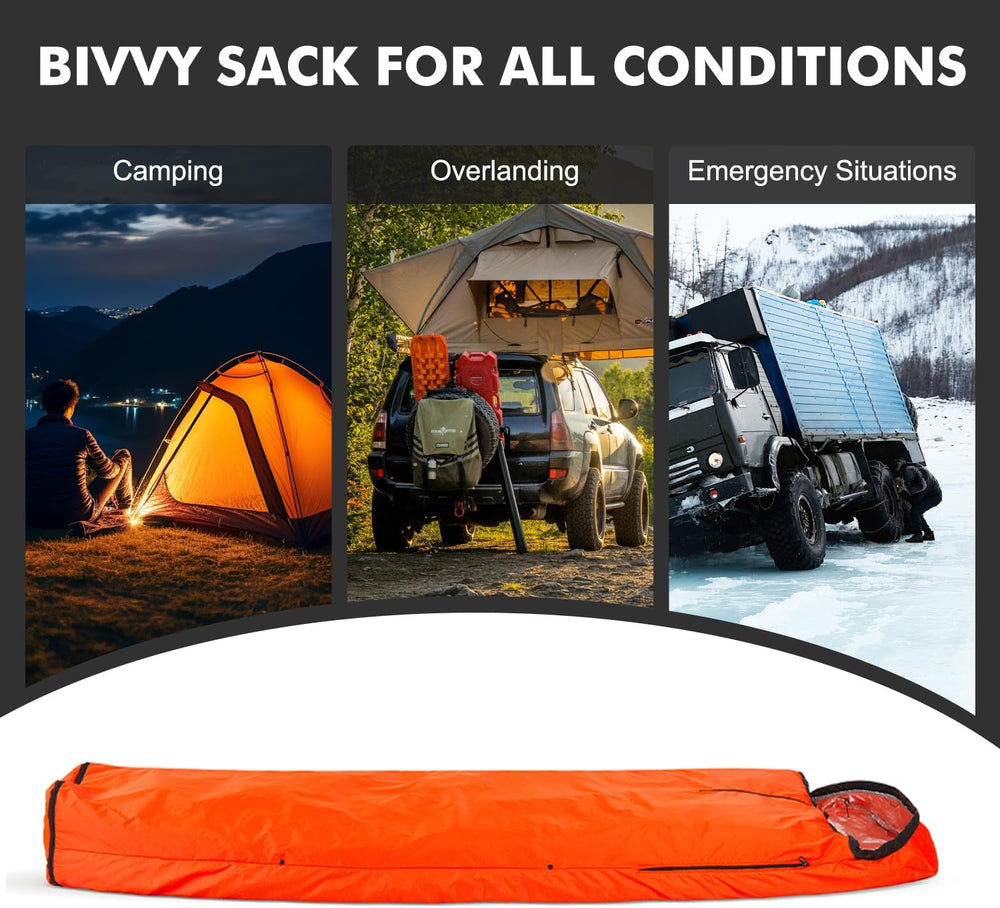 Emergency Sleeping Bag Thermal Bivvy, Lightweight Survival Sleeping Bags Ther...