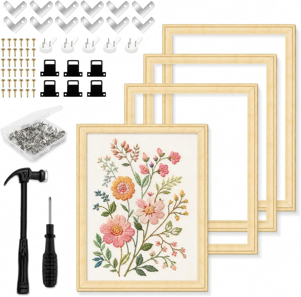 ZYNERY 16"×20" Stretcher Bars for Needlework 3 Sets,DIY Assemble Wooden Sturdy Stretcher Frames for Canvas Oil Diamond Paintings,Needlepoint Embroidery Cross Stitch Art Craft Supplies