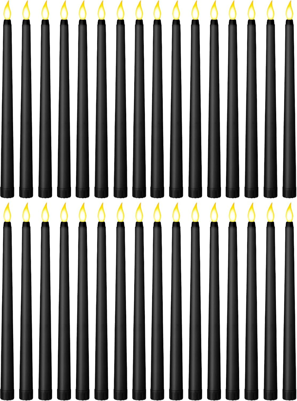 Retisee 30 Pcs 11 Inch Flameless Taper Candles LED Candles Bulk, Black