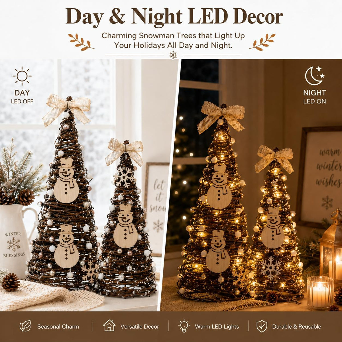 christmas table tree,snowman winter table tree decorations centerpiece,led, package contents